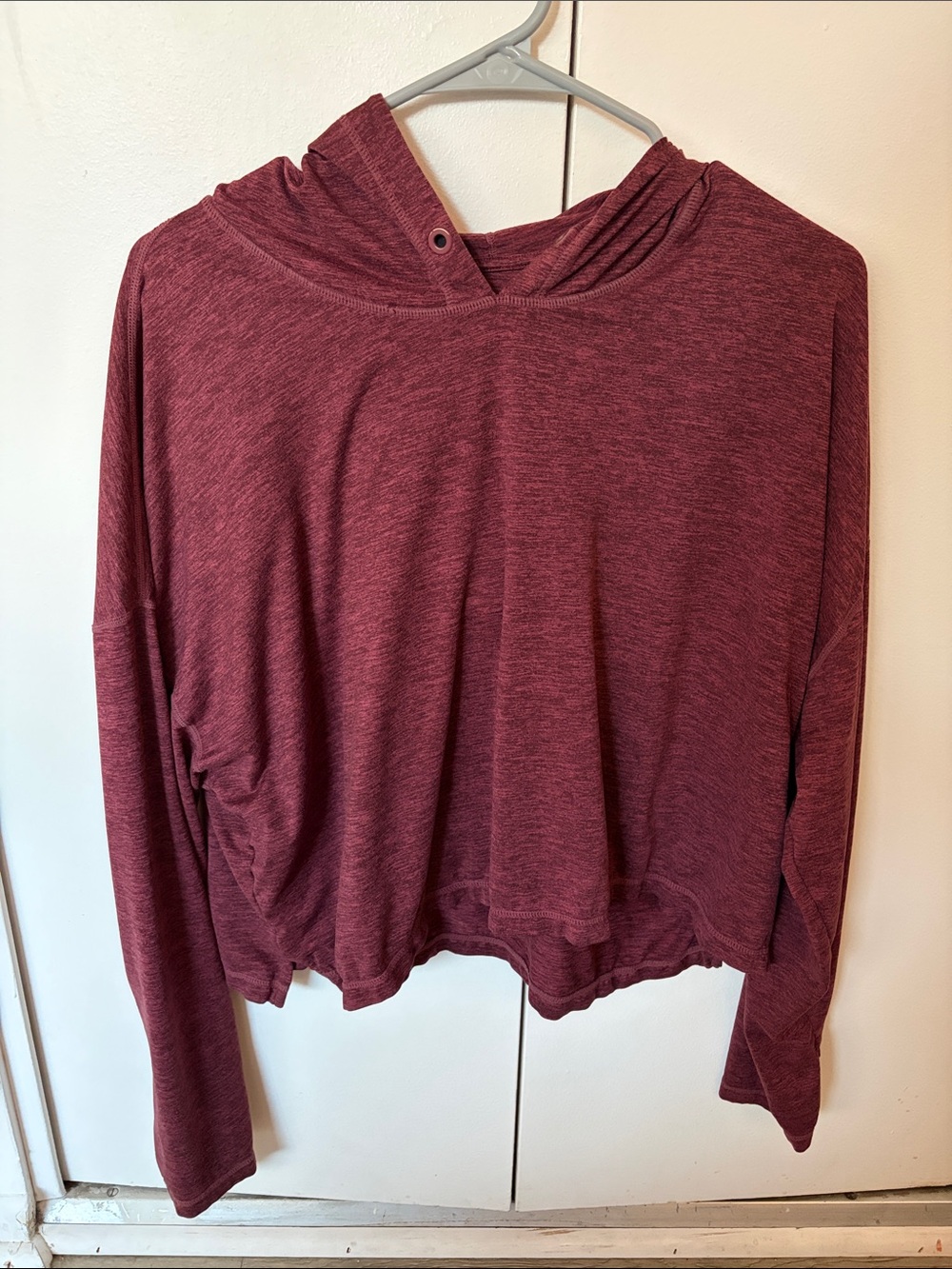 Athleta Women's Hooded Long-Sleeve Top - Maroon